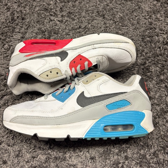 Nike Air Max 90 LTR (GS) White Chlorine Blue CD6867-108 Grade School - Size 7 - Picture 1 of 6